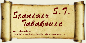 Stanimir Tabaković vizit kartica